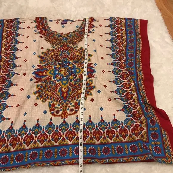 California Woman free size cover up dress paisley floral - Picture 3 of 7